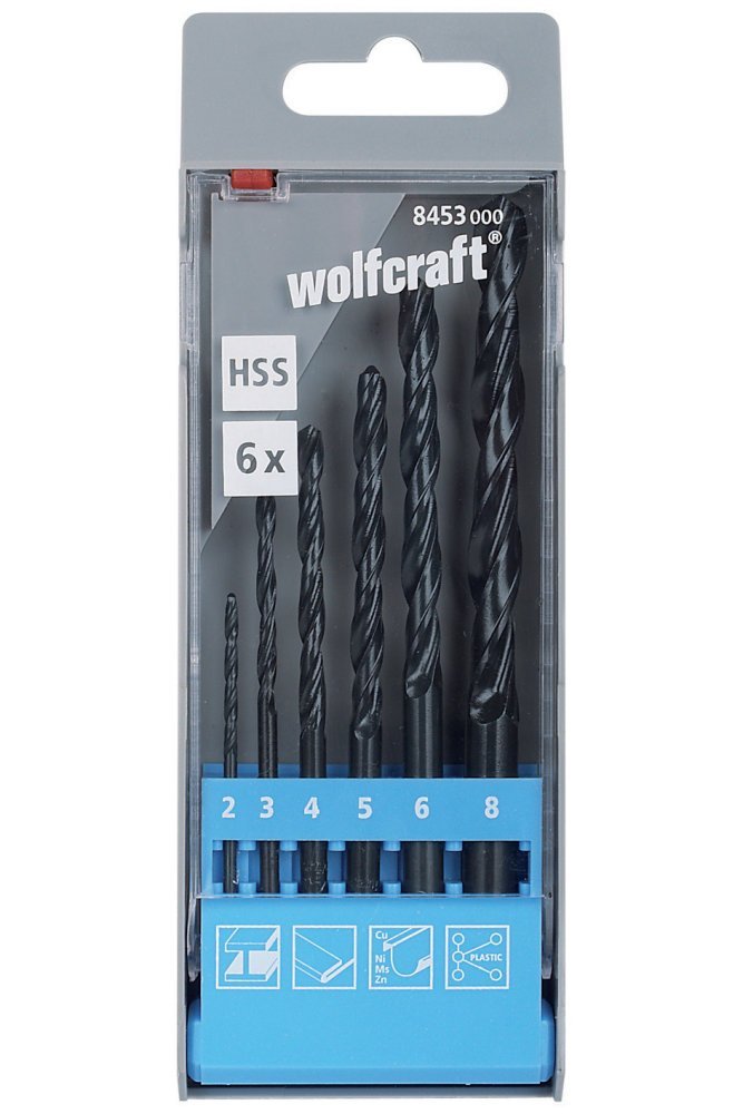 Wolfcraft Sada 6ks vrtáků do kovu HSS ø2-8mm 8453000