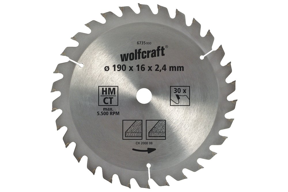 Wolfcraft Wolfcraft pilový kotouč hrubé řezy  ø210x30 Z30 6737000