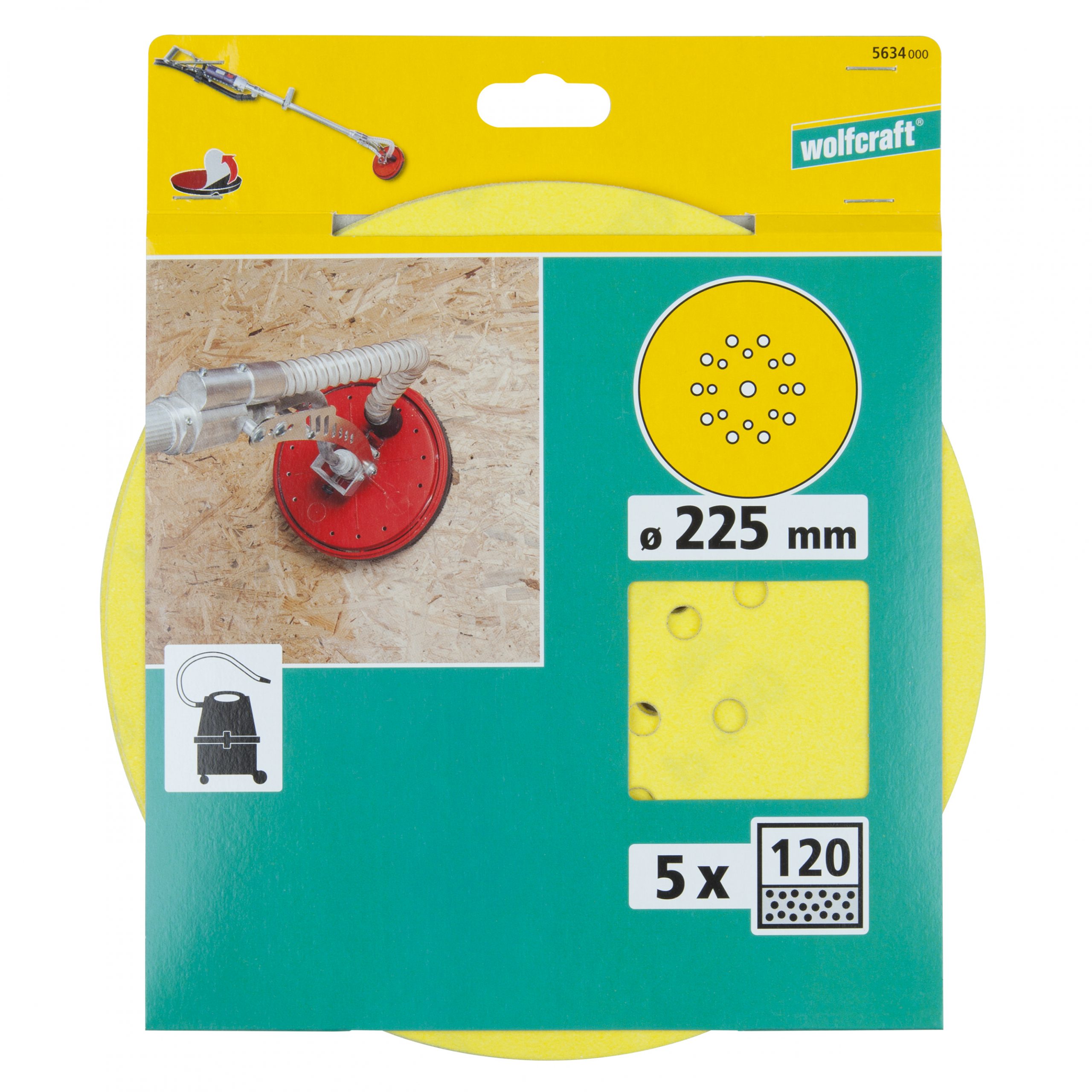 Wolfcraft samodržné brusné kotouče K120 ø225mm 563400 - Obrázek 2