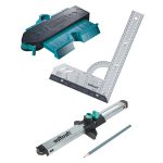 Wolfcraft sada pro přesnou montáž laminátových podlah - úhelník, obrys.šablona, zalícovávač 6976000