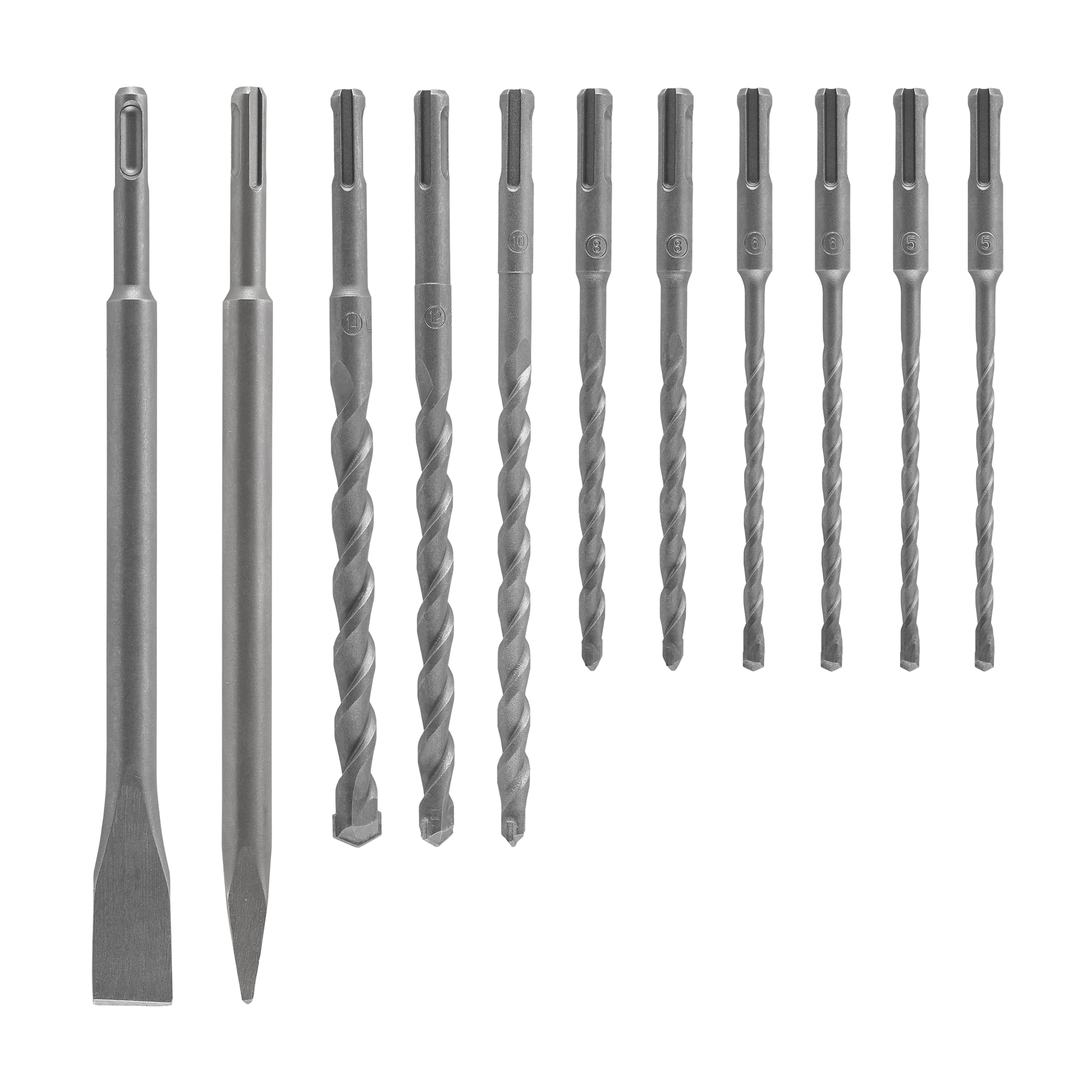 Sada vrtáků do betonu a sekáčů wolfcraft, SDS-plus, 11dílná, ve svinovací tašce 8607000 - Obrázek 4